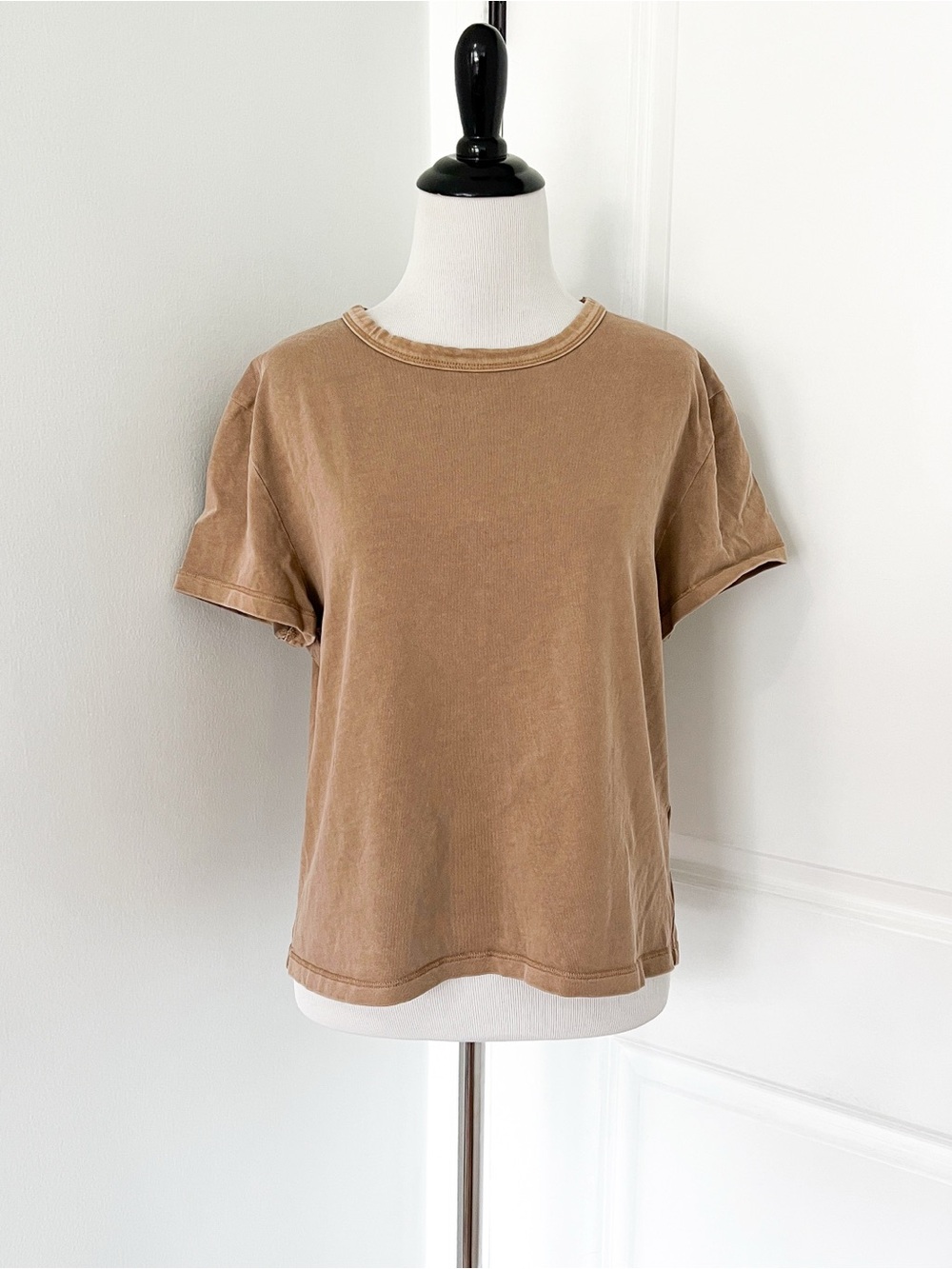 Academy Washed Crewneck Short Sleeve Tee in Tan - XL